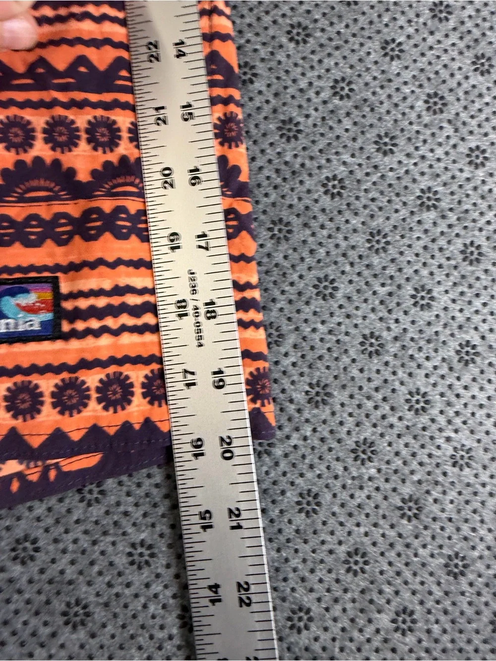Patagonia Men’s Orange and Navy Patterned Hybrid Shorts
